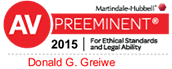 AV Preeminent Badge for Donald G. Greiwe
